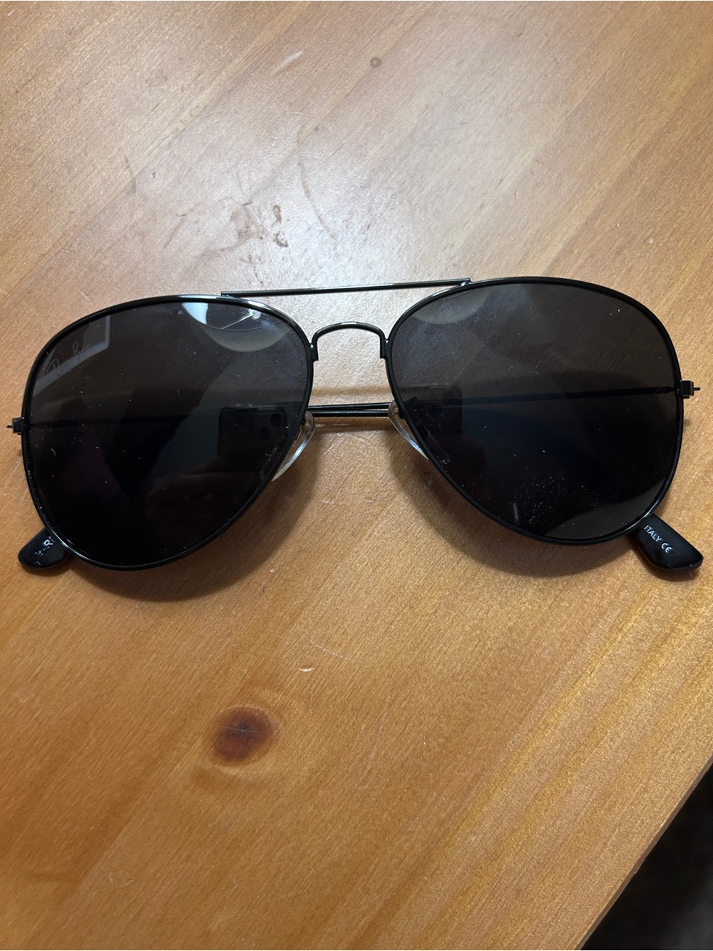 Ray-Ban Black Metal Aviator Sunglasses